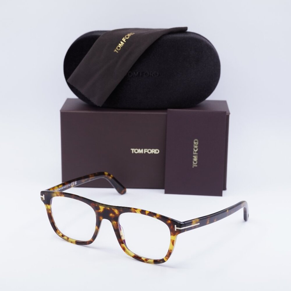 Tom Ford FT5939-B 053 Square Eyeglasses 52mm - Blonde Havana